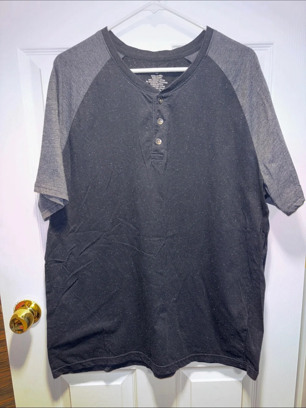 Banana Republic Blue and Gray Short Sleeve Henley Tee